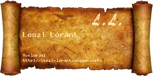 Leszl Lóránt névjegykártya